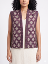 Handwoven Ikat Tussar Silk Vest-  Purple