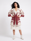 Handwoven Kotpad Medium Jacket - Ivory red