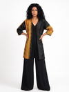 Handwoven Ikat Silk Reversible Jacket- Gold