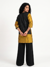 Handwoven Ikat Silk Reversible Jacket- Gold