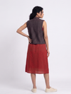 Handwoven Ikat Tussar Silk Vest-  Purple