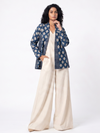 Handwoven Ikat  Ahimsa Tussar Silk Jacket- Indigo