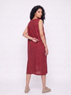Handwoven Cotton Slip Dress- Red