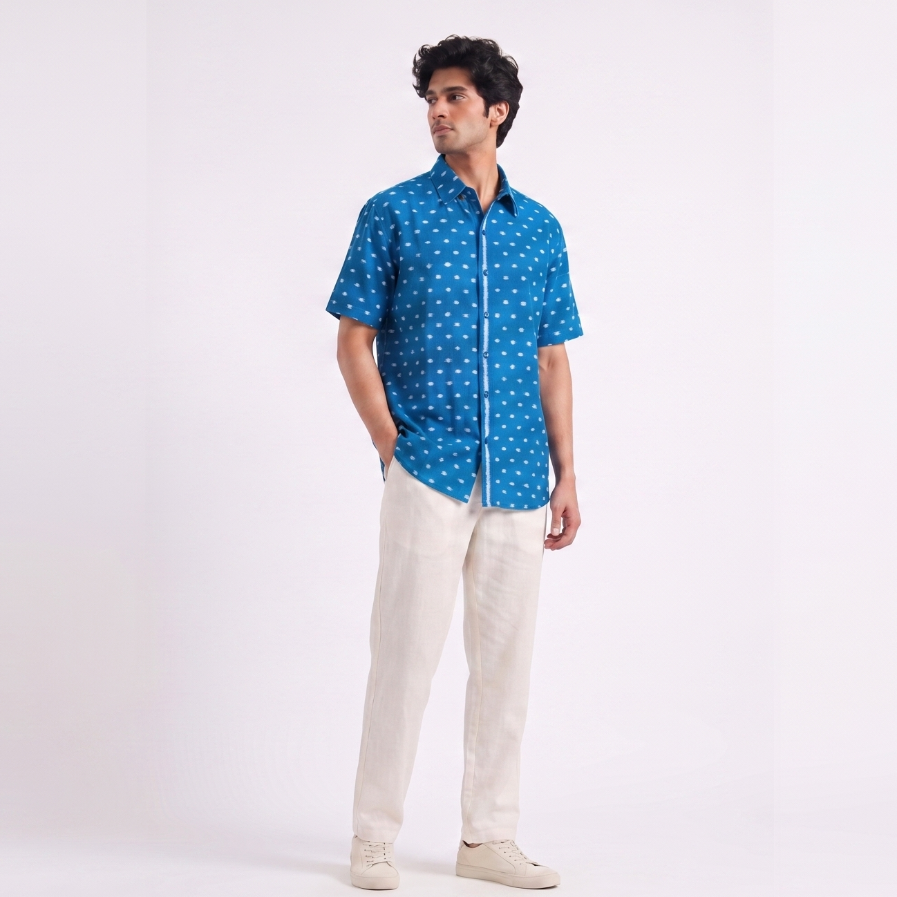 Handwoven Cotton Unisex Shirt - Indigo