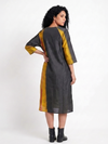 Handwoven Ikat Silk Kurta Dress- Gold