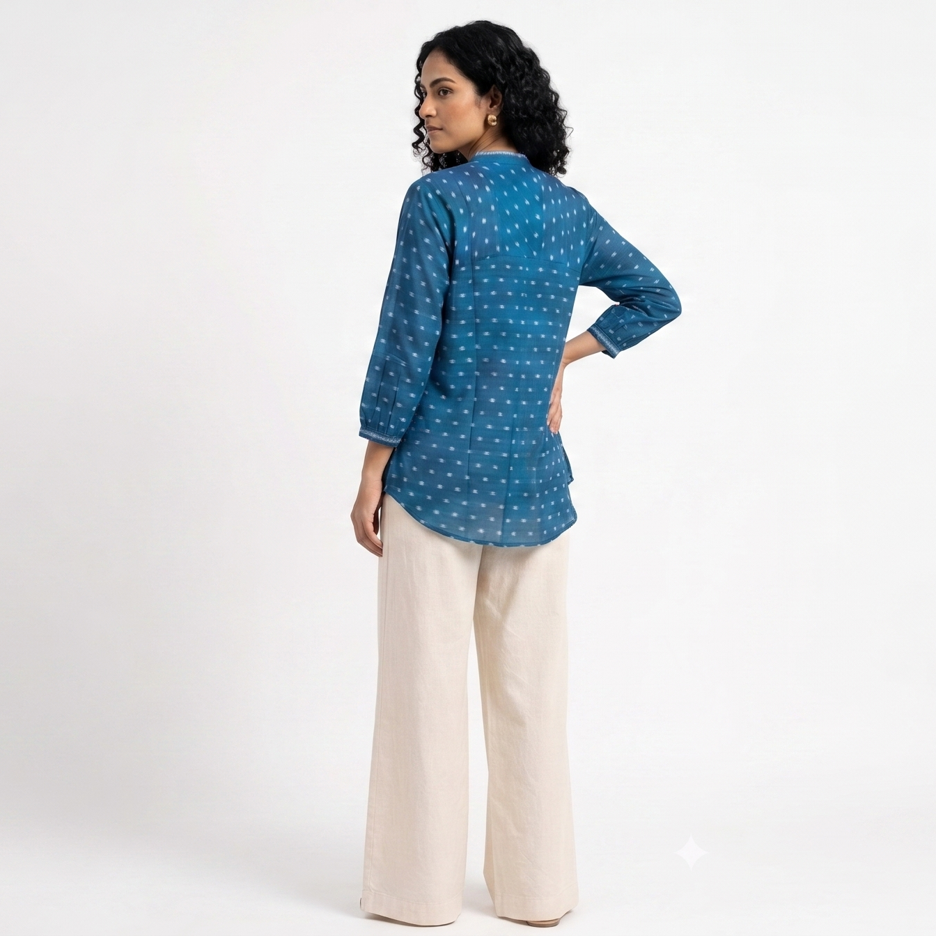 Handwoven Cotton Women's Shirt - Teal