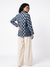 Handwoven Ikat  Ahimsa Tussar Silk Jacket- Indigo