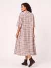 Handwoven Kotpad Gathered Dress - Ivory Red
