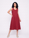 Handwoven Cotton Slip Dress- Red