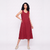 Handwoven Cotton Slip Dress- Red