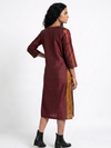 Handwoven Ikat Silk Kurta Dress- Maroon