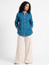 Handwoven Cotton Women's Shirt - Teal