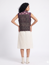 Handwoven Ikat Tussar Silk Vest-  Purple