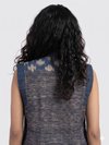 Handwoven Ikat Tussar Silk Vest-  Indigo