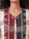 Handwoven Kotpad Long Jacket - Ivory red black