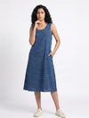 Handwoven Cotton Slip Dress- Blue