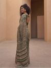 Dabu Doop  Tussar Silk Sari -Green