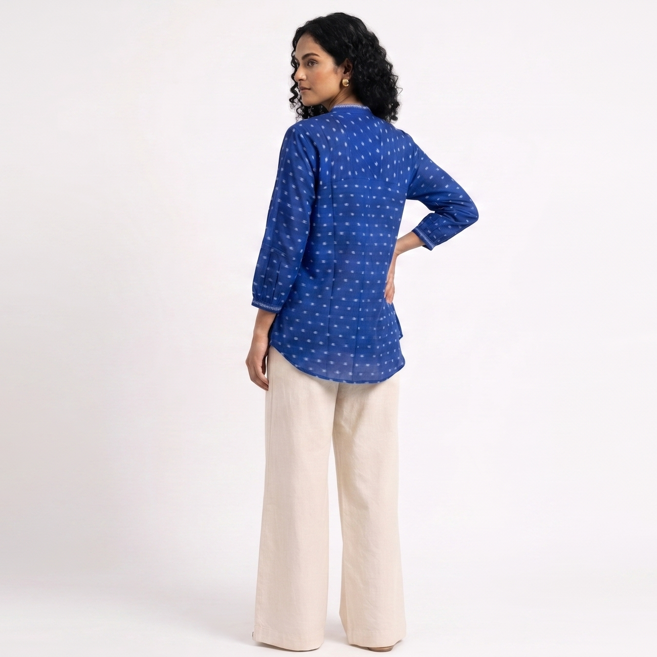 Handwoven Cotton Women's Shirt - Indigo