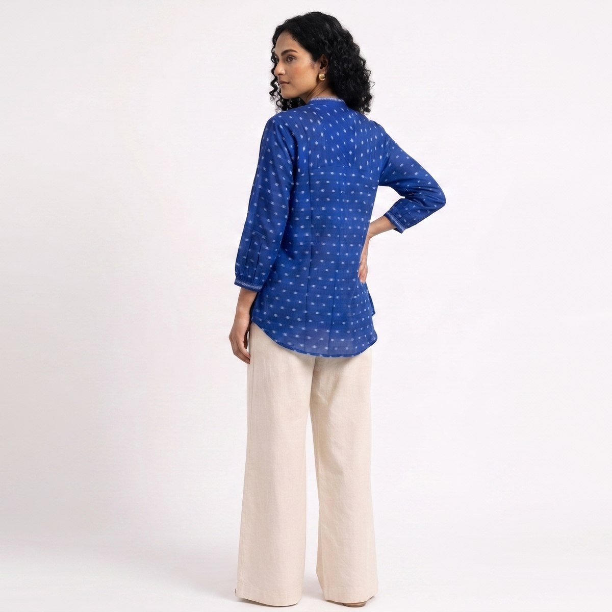 Handwoven Cotton Women's Shirt - Indigo