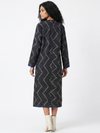 Handwoven Ikat Silk Reversible Long Jacket Indigo