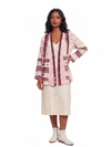 Handwoven Kotpad Medium Jacket - Ivory red