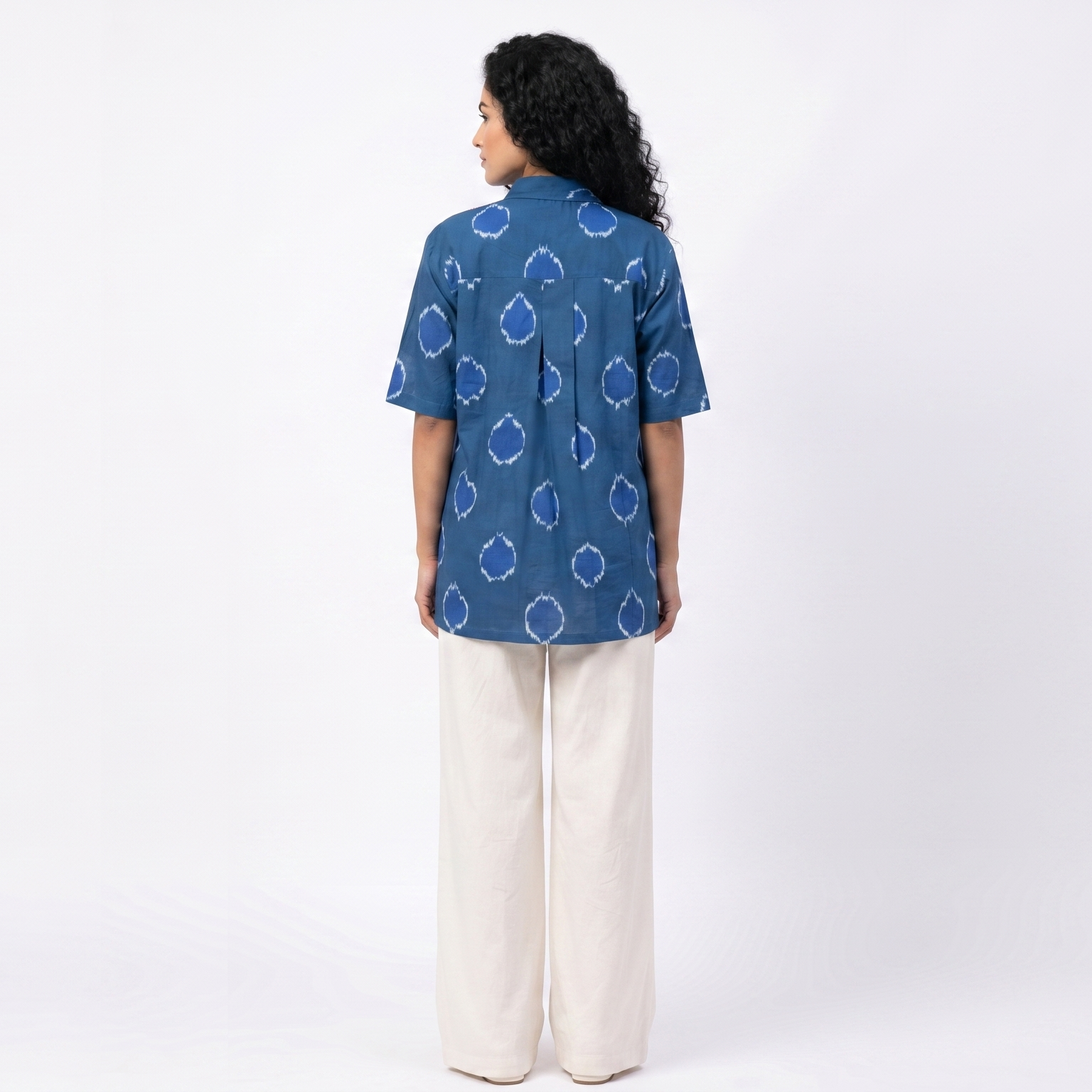 Handwoven Cotton Unisex Shirt - Cerulean