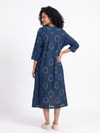 Handwoven Cotton Gathered Dress - Cerulean