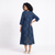 Handwoven Cotton Gathered Dress - Cerulean