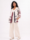 Handwoven Kotpad Medium Jacket - Ivory red black