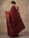 SARONG Handwoven Ikat Silk Saree - Red