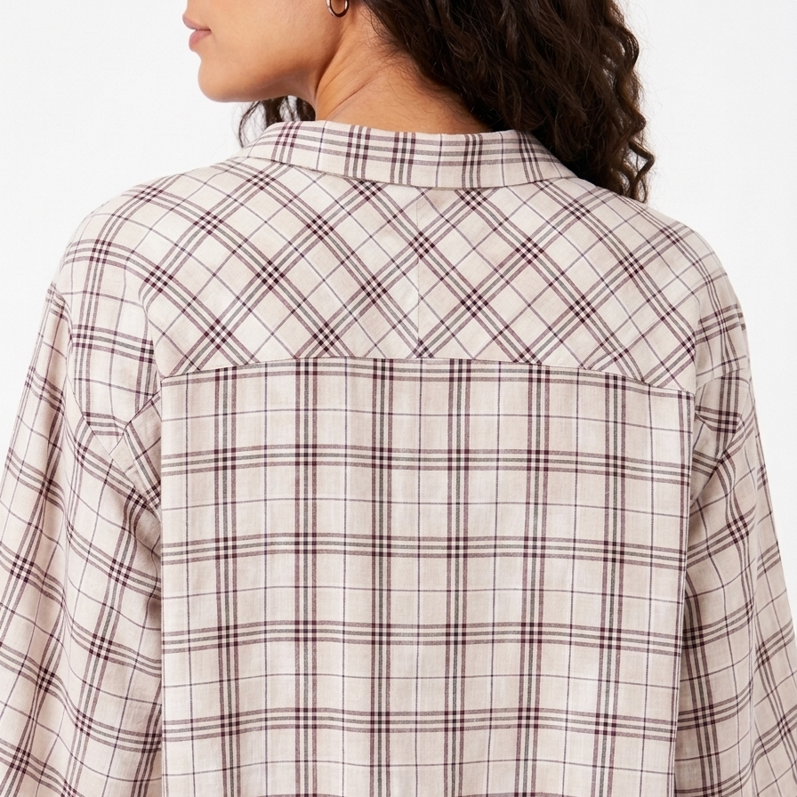 Handwoven Kotpad Gathered Dress - Ivory Red