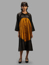 Handwoven Ikat Silk Double Collar Dress- Shunya Black