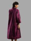 Handwoven Ikat Silk Double Collar Dress- Shunya Purple