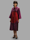 Handwoven Ikat Silk Double Collar Dress- Shunya Purple