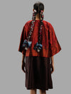 Handwoven Ikat Silk Reversible Short Jacket- Sarong Red