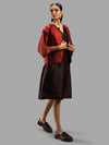 Handwoven Ikat Silk Reversible Short Jacket- Sarong Red