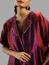 Handwoven Ikat Silk Paneled Jacket- Pink