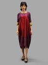 Handwoven Ikat Silk Kaftan Dress- Shunya Purple