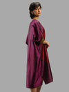 Handwoven Ikat Silk Kaftan Dress- Shunya Purple