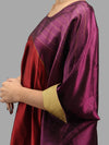 Handwoven Ikat Silk Kaftan Dress- Shunya Purple