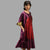Handwoven Ikat Silk Kaftan Dress- Shunya Purple
