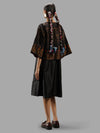 Handwoven Ikat Silk Reversible Jacket- Sarong Black