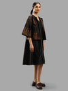 Handwoven Ikat Silk Reversible Jacket- Sarong Black
