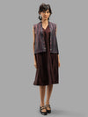 Handwoven Ikat Tussar Silk Vest-  Burgundy