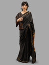 SHUNYA Ikat Silk Handwoven Sari - Black