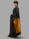 SHUNYA Ikat Silk Handwoven Sari - Black