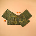DABU TREE OF LIFE Peacock motif Tussar Silk Sari - Mehendi Green
