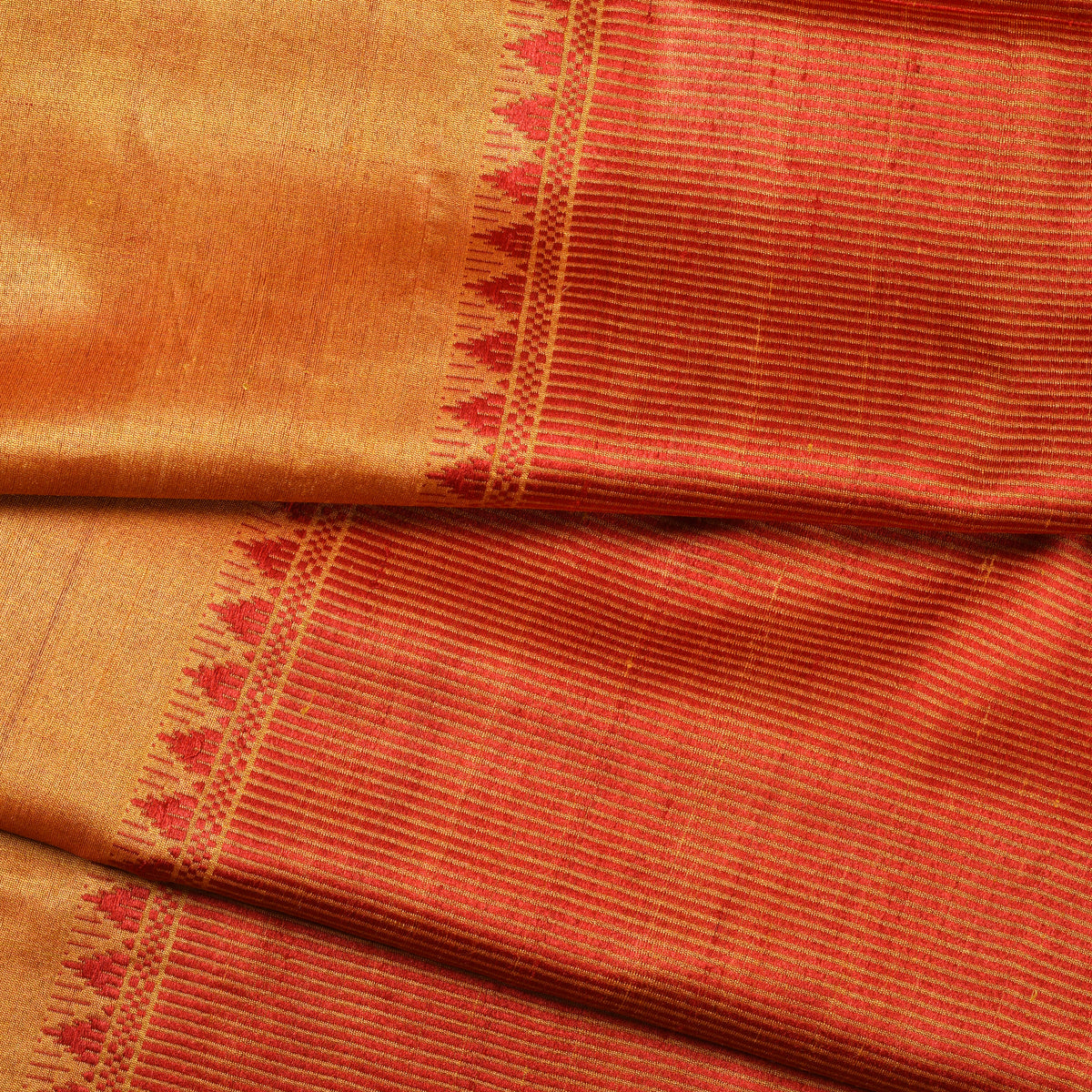 KUMBHA Handwoven Tussar Silk Saree  - Golden Yellow