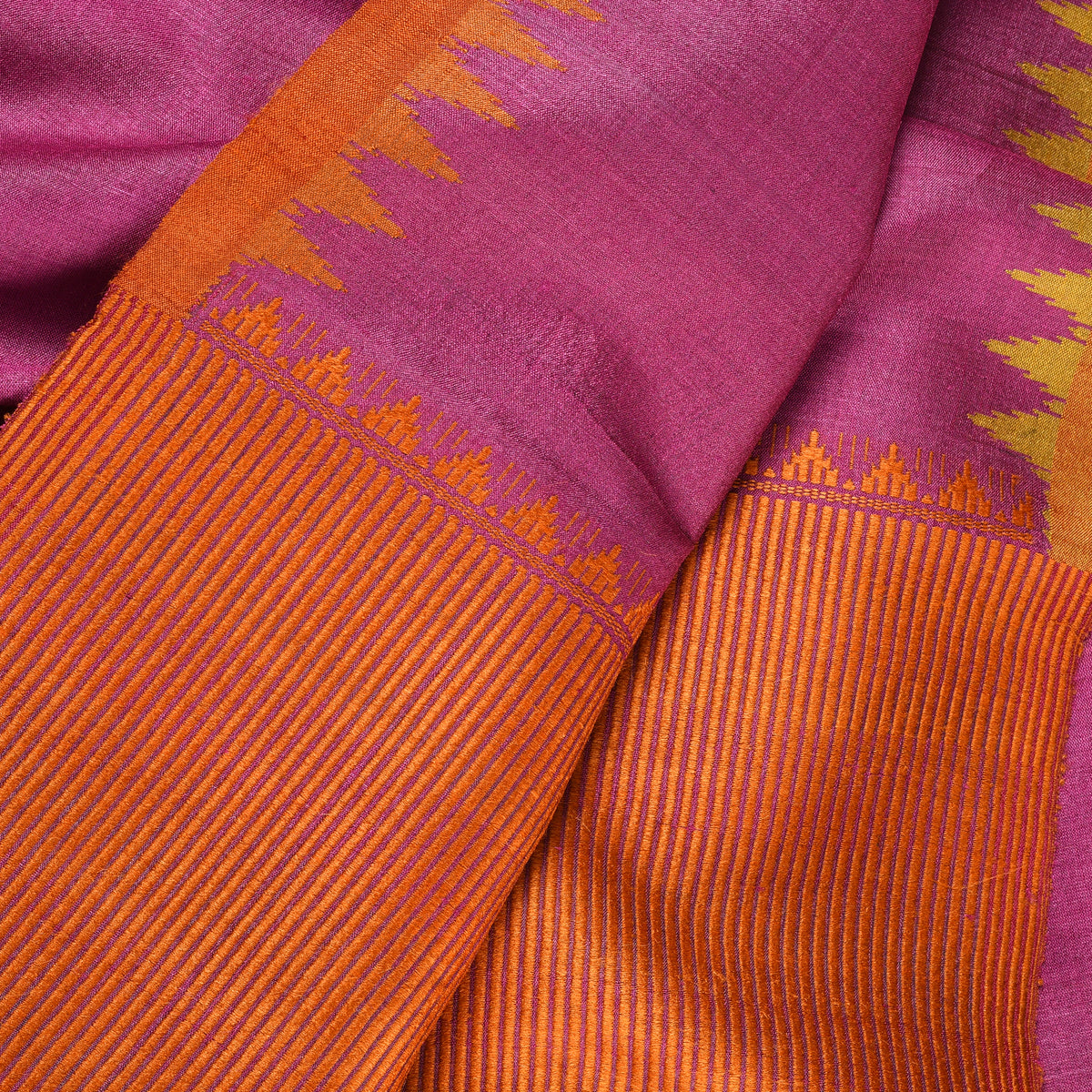 KUMBHA Handloom Tussar Silk Sari - Magenta