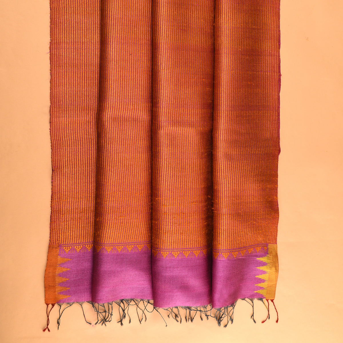 KUMBHA Handloom Tussar Silk Sari - Magenta